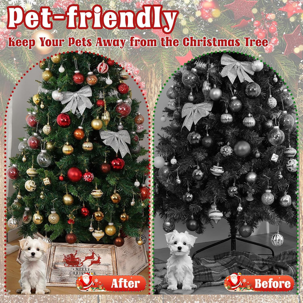 Wood Christmas Tree Collar, 30.7" Natural Wooden Christmas Tree Stand Cover, Hexagon Tree Base Cover, Rustic