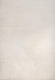 Y Hallie High-Low Curve Ivory/Cream Indoor/Outdoor Area Rug, 8x10, Minimalist, Japandi, Pet Friendly