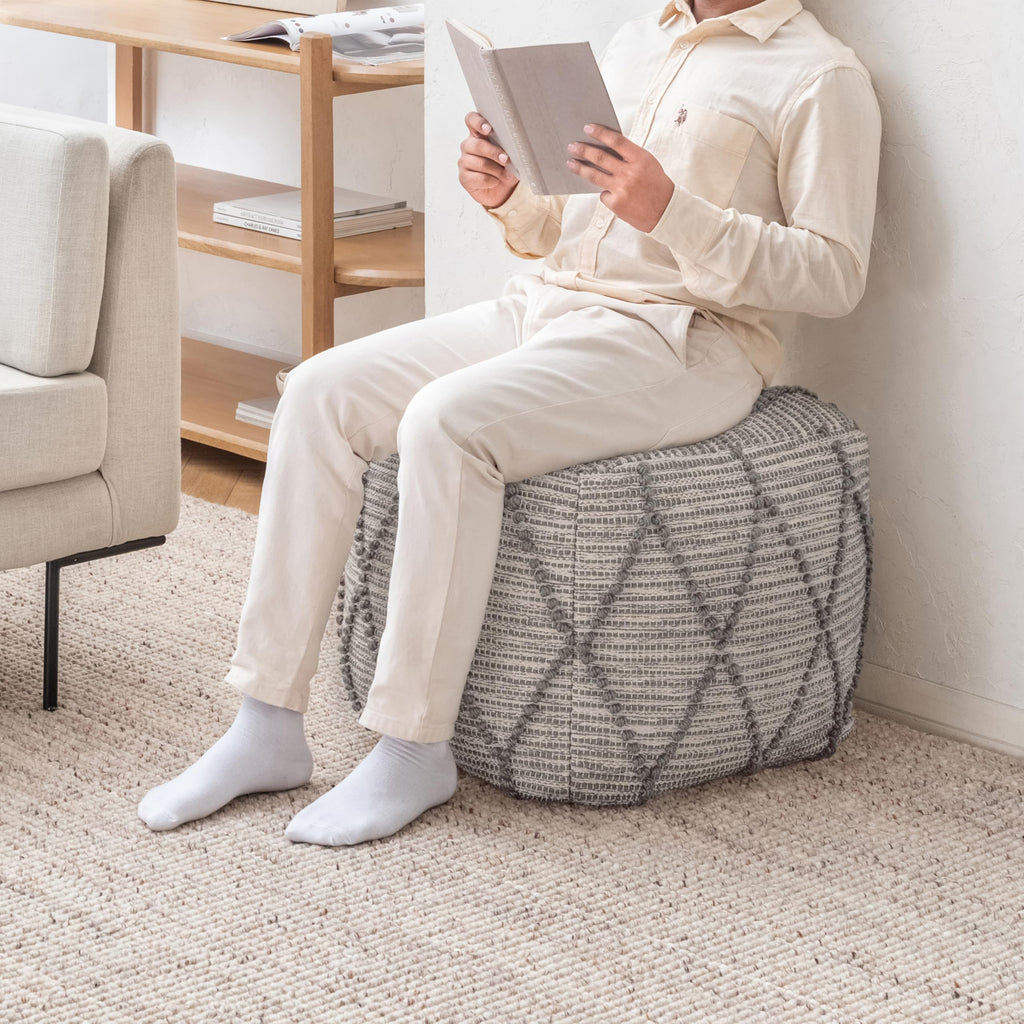 17" H x 19" W Handmade Pouf Ottoman & Couch