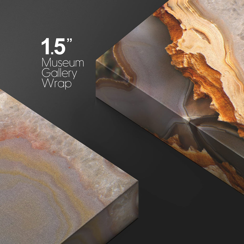 Canvas Wall Art - Abstract Agate Slice Pattern - Giclee Print Gallery Wrap Modern Home Art Ready to Hang - 32" x 48"