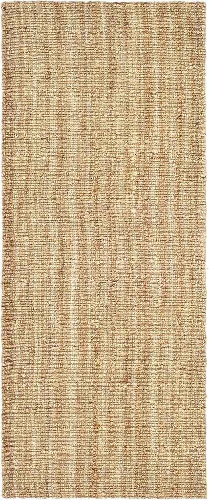 Natural Fiber Collection Runner Rug - 2' x 6', Natural Brown, Handmade Jute, Farmhouse Style, Chunky Textured Thick