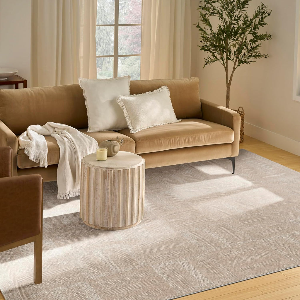 Home Nordic Taupe Area Rug - Easy Clean, Non Shedding, Bed Room, Living Room, Dining Room, Kitchen