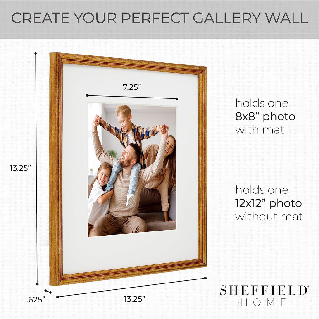 9 Piece Gallery Wall Frame Set, 12x12 Inch, Antique Bronze