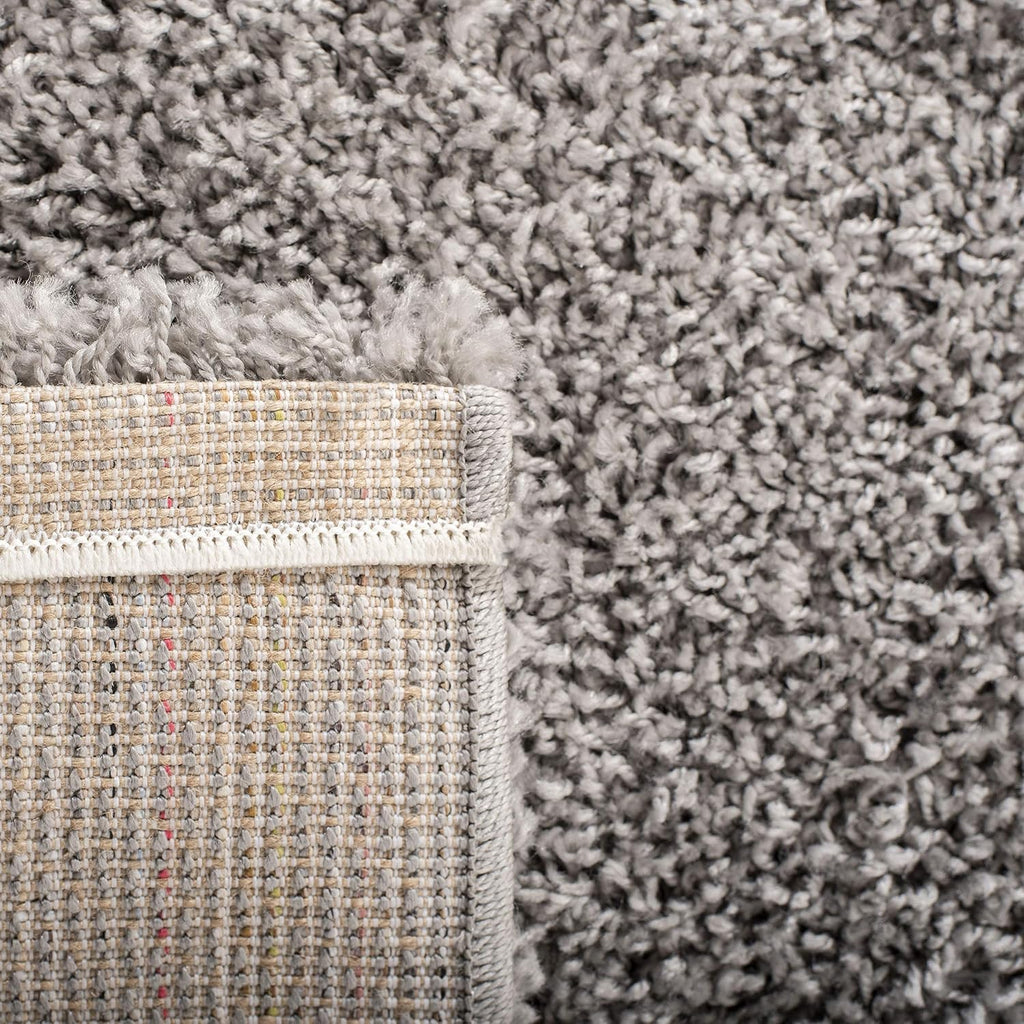 Primo Shag Collection Area Rug - 5'3" x 7'6", Light Grey, Solid Design, Non-Shedding & Easy Care, 1.2-inch Thick