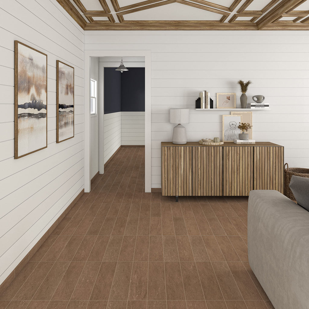 Mart 6" X 24" Porcelian Floor Tile in Cotto
