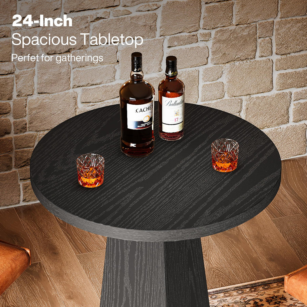 Bistro Pub Table, 37.4" High Round Bar Table for Small Bars