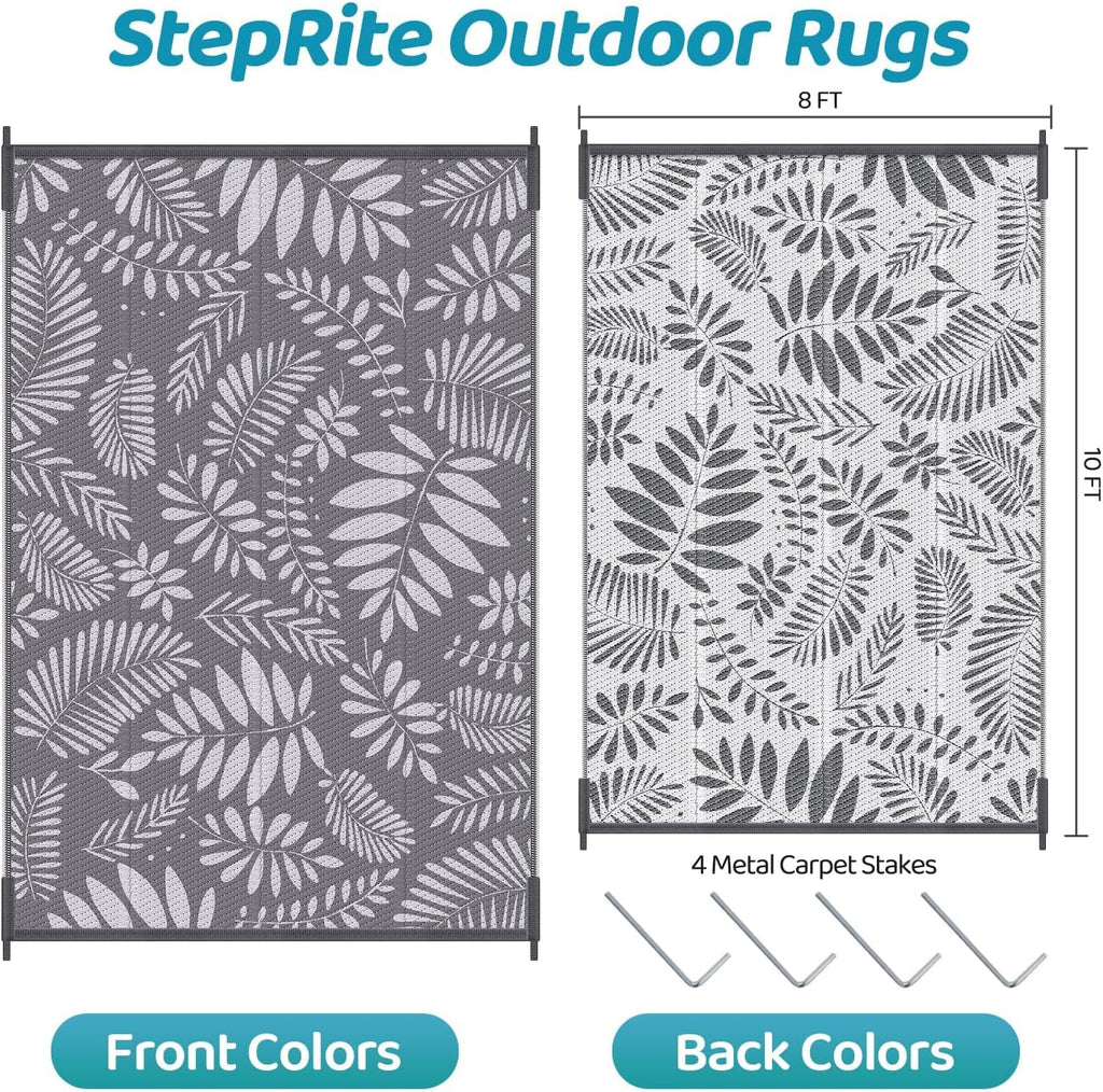 Outdoor Rug, Patio Rug, Plastic Straw Camping Rugs, Large Waterproof Area Rug and Mat for Outdoors, RV, Patio