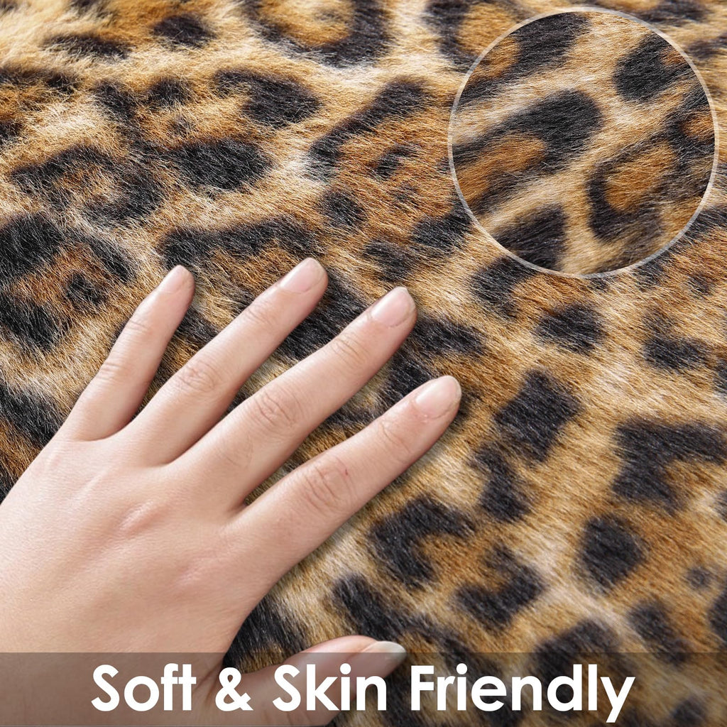 Faux Fur Cheetah Print Throw Pillow Covers, 20x20 Pillow Covers