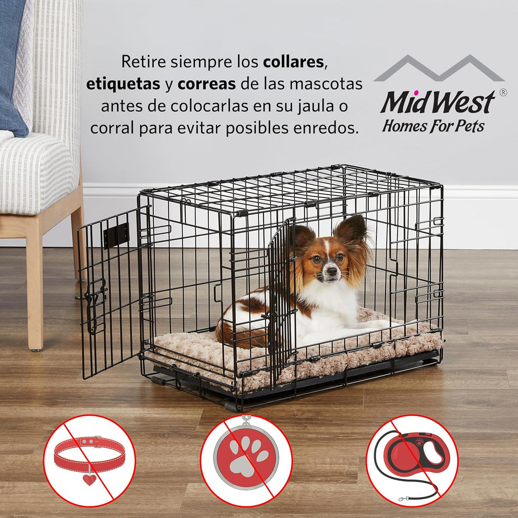 Intermediate LifeStages Single Door 36-Inch Folding Dog Crate, Enhanced Security, Includes Leak-Proof Pan