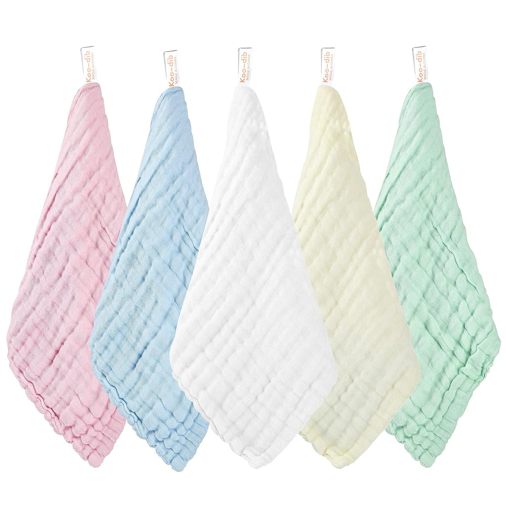 Soft Newborn Essentials - Muslin Washcloths & Towels for Sensitive Skin - 10 Pack, 10x10 Inches - Baby Register