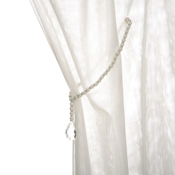 Luxury Crystal Beaded Magnetic Curtain Tieback, Crystal