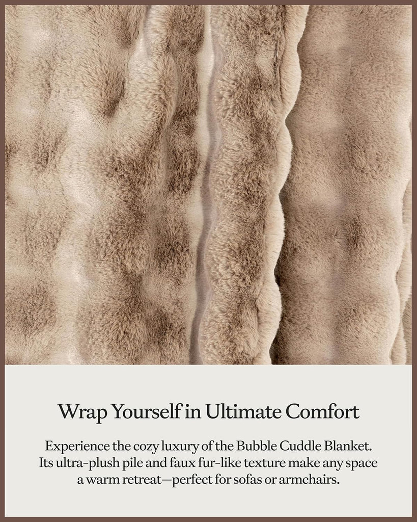 Earth Bubble Cuddle Blanket, Faux Fur Ultra-Soft Luxury Throw Blanket | Comfortably Weighted Design for Lounging or