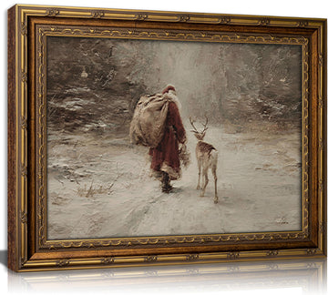 Vintage Gold Framed Christmas Wall Art