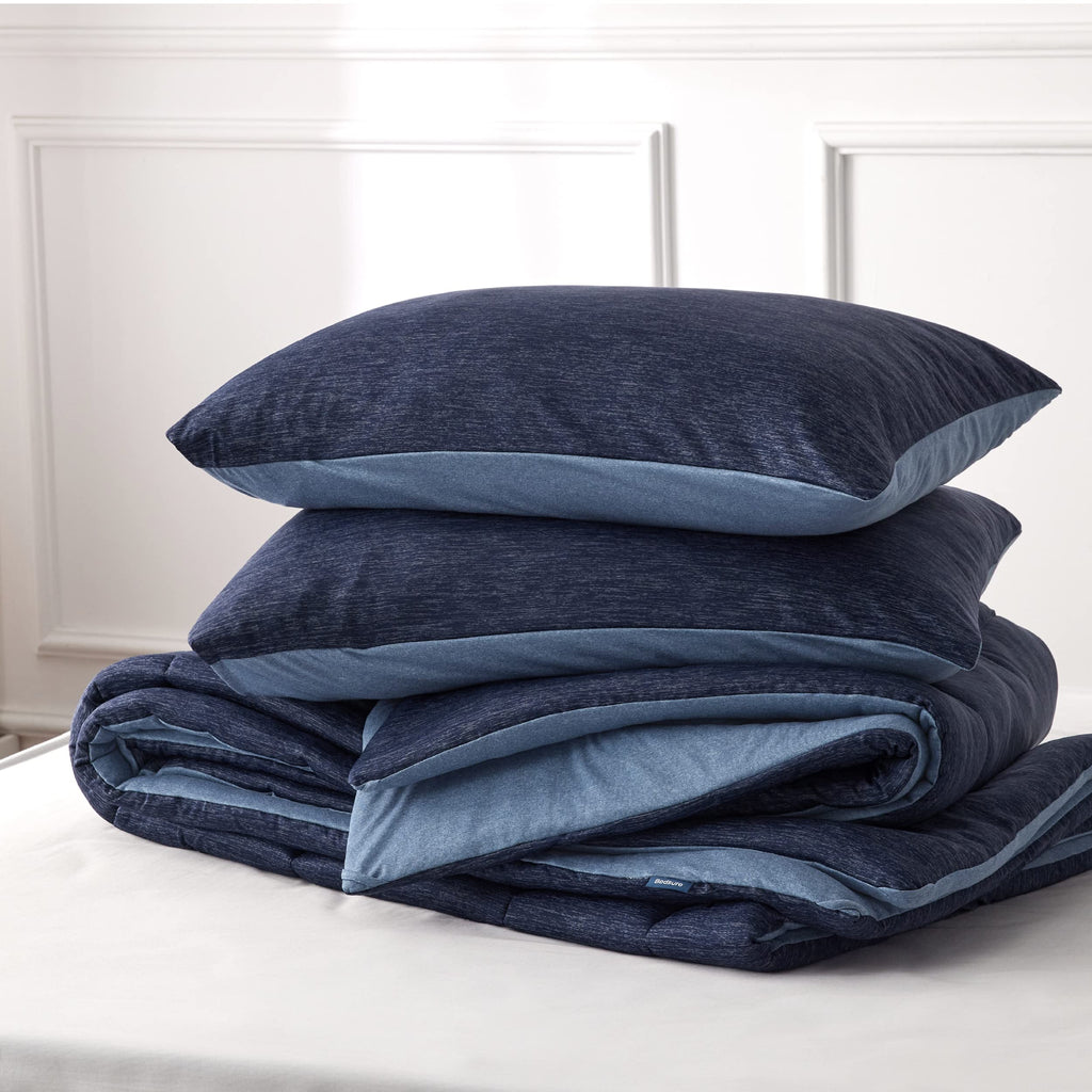 Comforter Set, All-Season & Cooling Bedding, Navy Blue