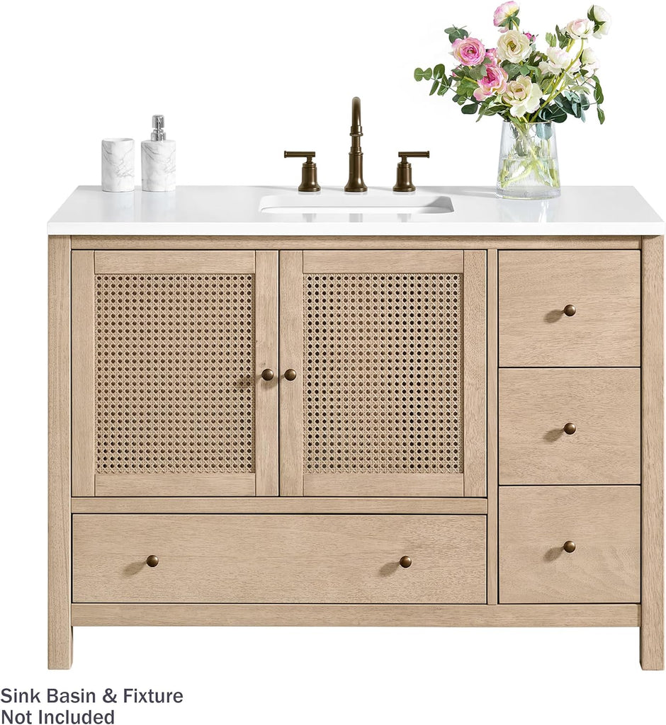 Alaterre Furniture Lucca Bathroom Vanity - Freestanding Cabinet Without Sink