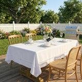 Heavy Duty Fabric Tablecloth with White Lace-Waterproof/Wrinkle Free/Stain Resistant/Oil Proof-for D