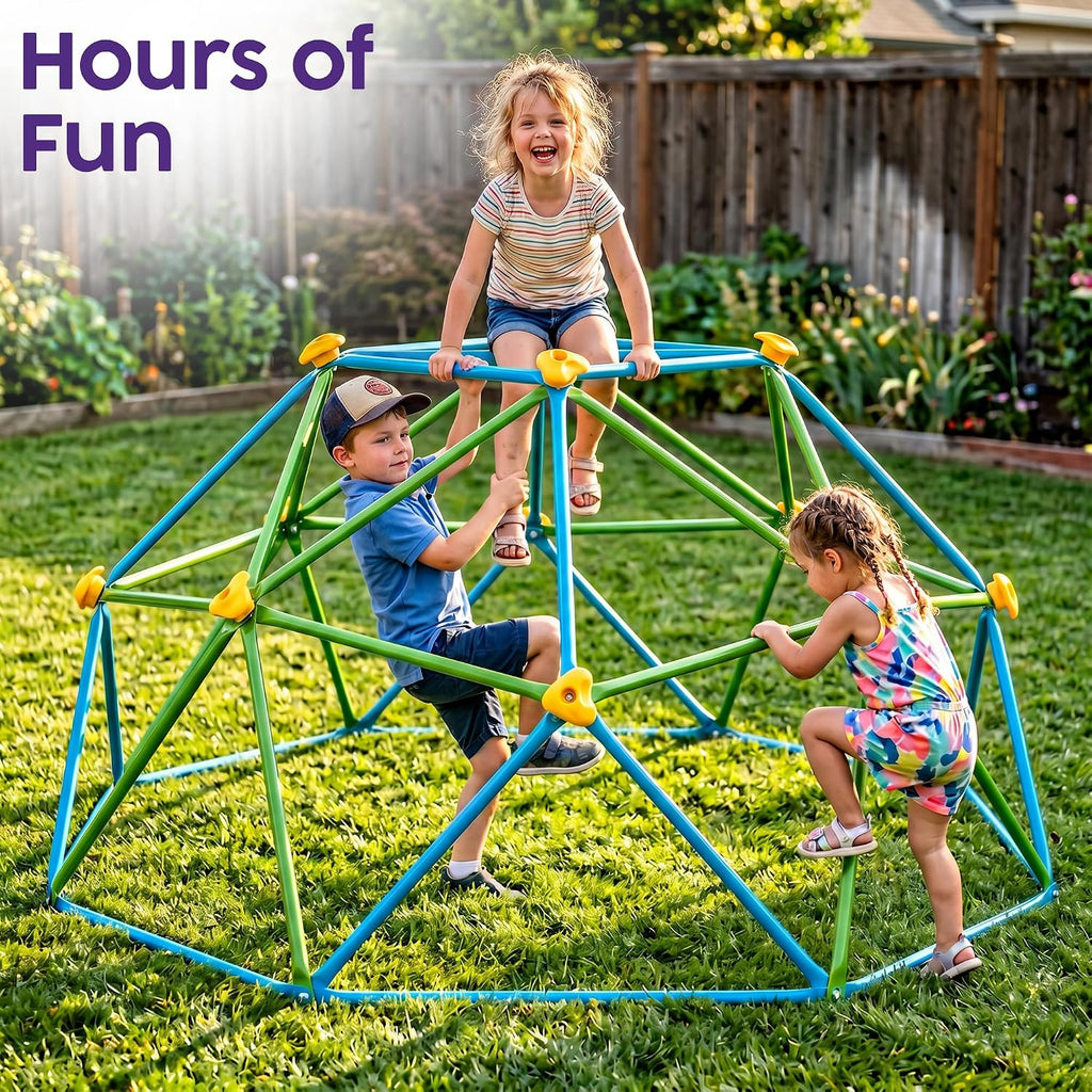 6ft Climbing Dome for Kids, Sturdy Steel Dome Climber, Outdoor Backyard Jungle Gym & Monkey Bars, Fun Active Play
