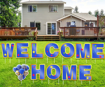 Welcome Home Yard Sign with Stakes-Set of 12