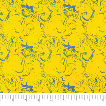 Fabrics, 100% Cotton Print, 44 Inch Wide, Quilt and Craft Fabric for Sewing, Yellow Blue Blender, Cut by the Yard