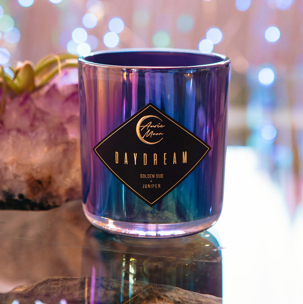 Golden Oud + Juniper Scented Luxury Soy Coconut Candle for Women | Slow 70+ Hour Burn | Wood Crackling Wicks | 12 Oz