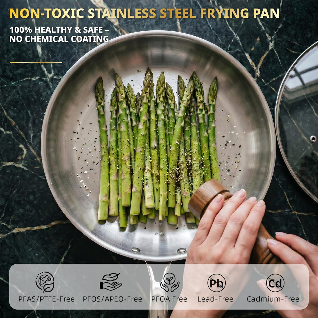 Fully Clad Tri-Ply Stainless Steel Cookware Set, Copper Finish