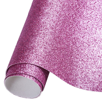 Faux Leather Sheets for Craft One Roll Sparkle Glitter Surface Solid Leather Fabric Sheets 12" x 53" (30cm x 135cm)