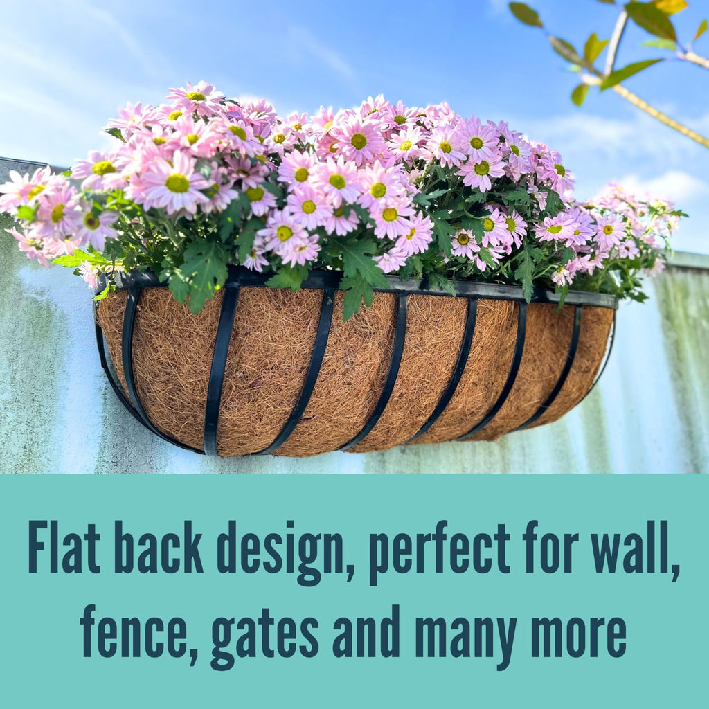 LaLaGreen Deck Railing Planter Boxes - 30 Inch, 4 Pack Wall Planters for Outdoor Plants, Window Flower Boxes Deck