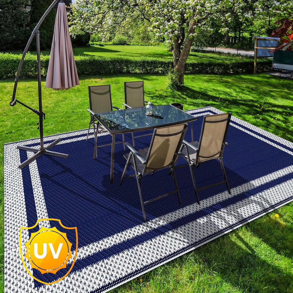 Outdoor Rug, Waterproof Reversible Patio Rugs, Large Outdoor Area Rug Foldable Plastic Camping Rugs for