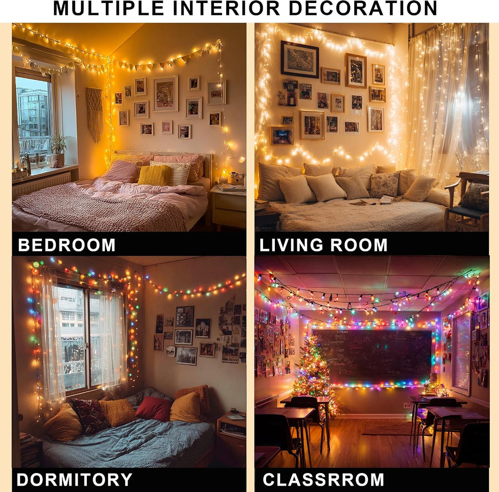 Bright Color Changing Christmas Lights, 328FT 1000LED Warm White & Multi-colored Waterproof String Lights with Remote