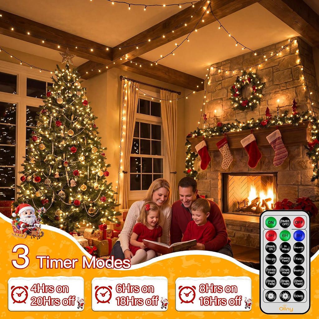 Christmas Lights 328FT 1000LED,13 Modes Plug in Christmas Tree Lights