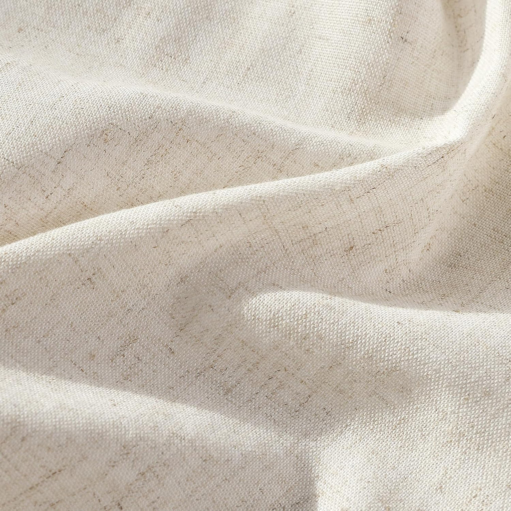 Extra Long Linen Curtains 108 Inch for Living Room Cream Pinch Pleated 9 FT Drapes Semi Sheer Ceiling to Floor