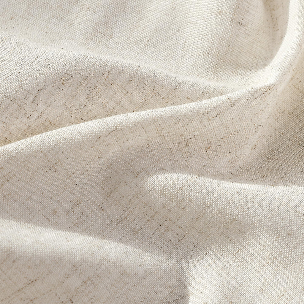 Linen Curtains 96 Inches Long Pinch Pleated Floor to Ceiling 8ft Cream Light Filtering Sheer Curtain Back Tab