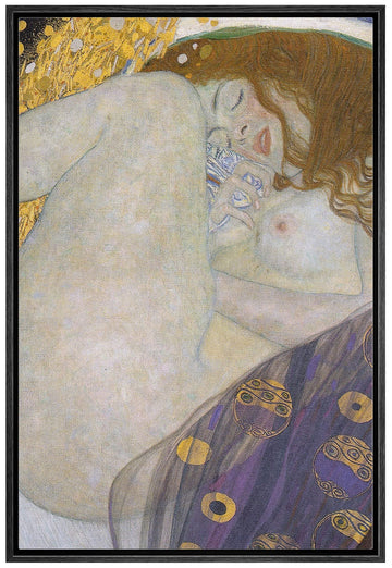 Framed Canvas Print Wall Art Danae by Gustav Klimt People Historic Illustrations Fine Art Traditional Scenic Colorful