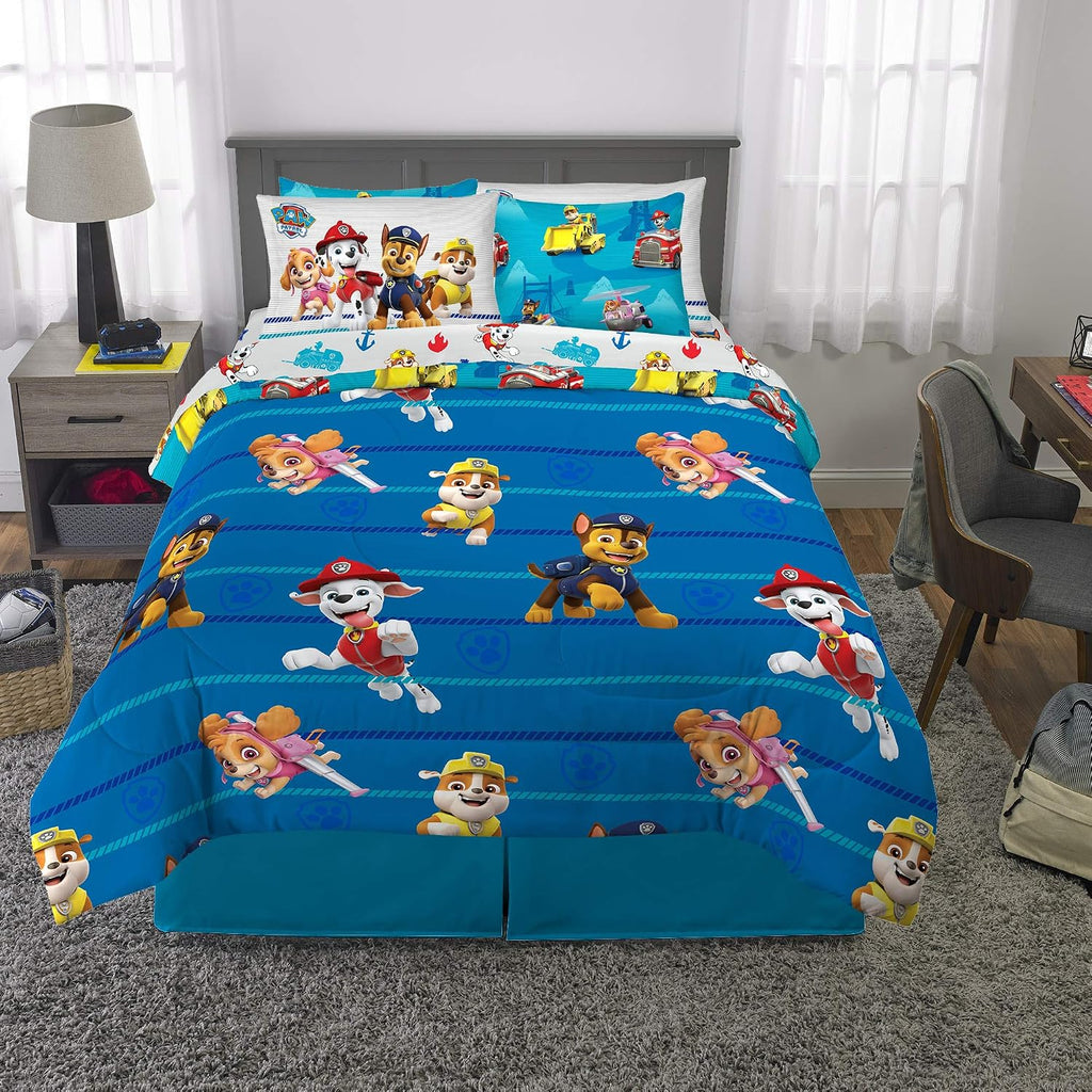 Kids Bedding Super Soft Comforter and Sheet Set with Sham, 7 Piece Full