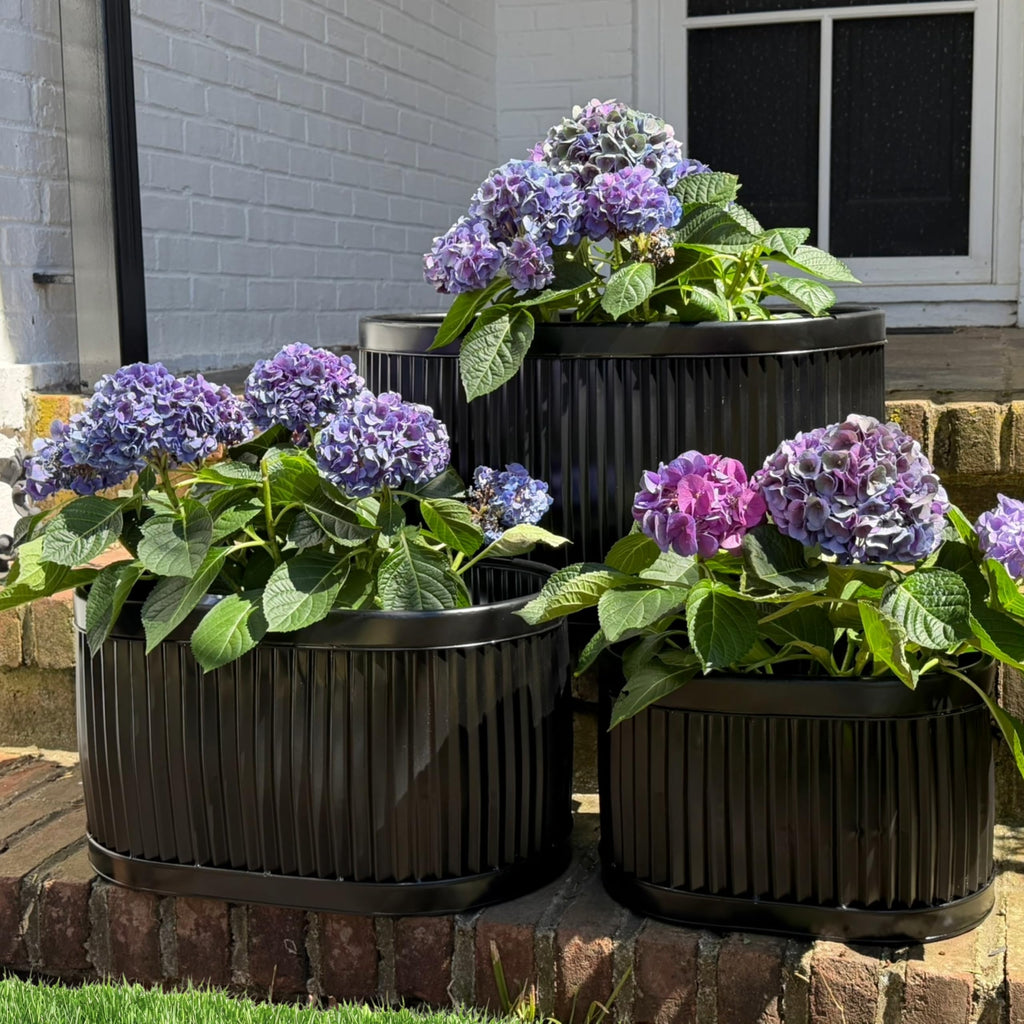 French Country Style Oval Planters, Set of 3