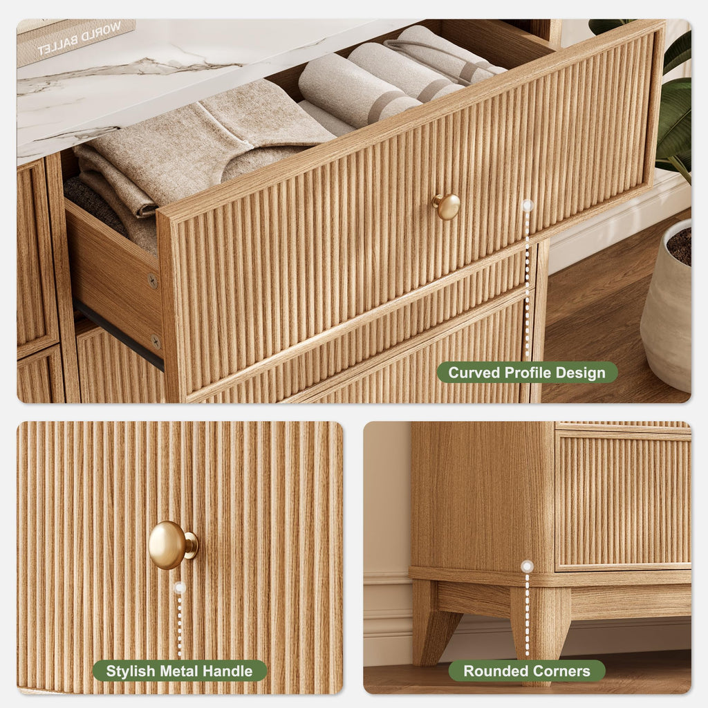 6 Drawers Dresser (Oak-DLC)