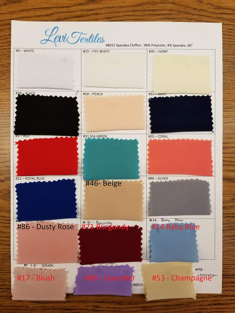 Stretch Imitation Silk Chiffon Spandex -2 Way Slight Stretch- 58/60" - Sold BTY (#57 - Navy)