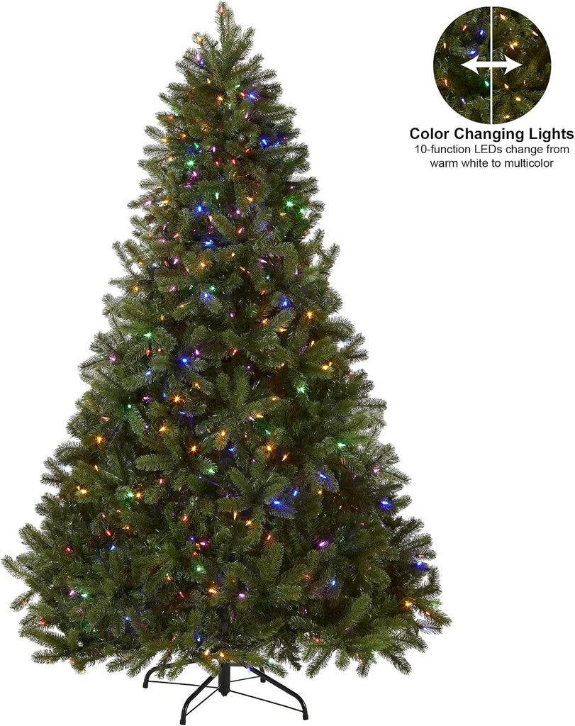 Tree Company 7.5ft Pre-Lit Downswept Douglas Fir Christmas Tree | 750 LED Lights, 1,867 Tips, 10 Light Functions