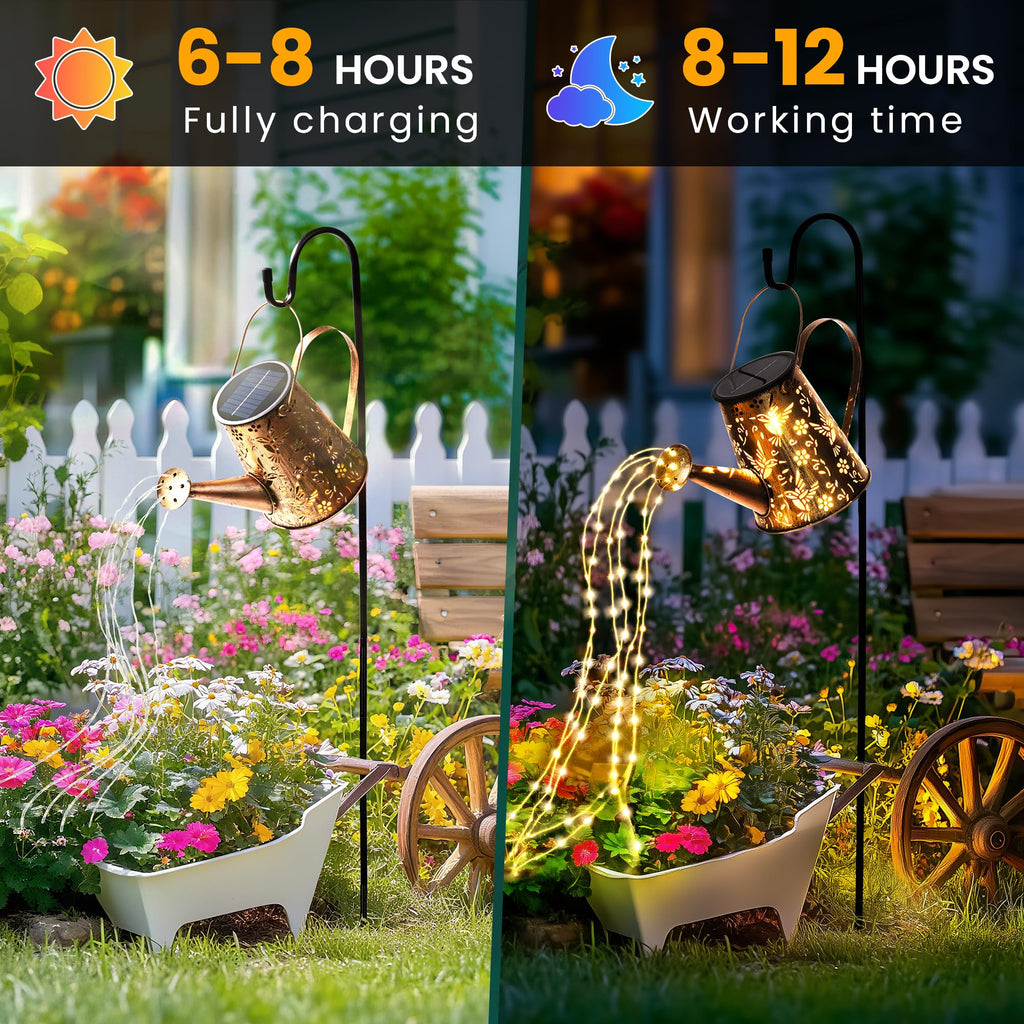 Solar Watering Can Hanging Lantern, Outdoor Decor Gift