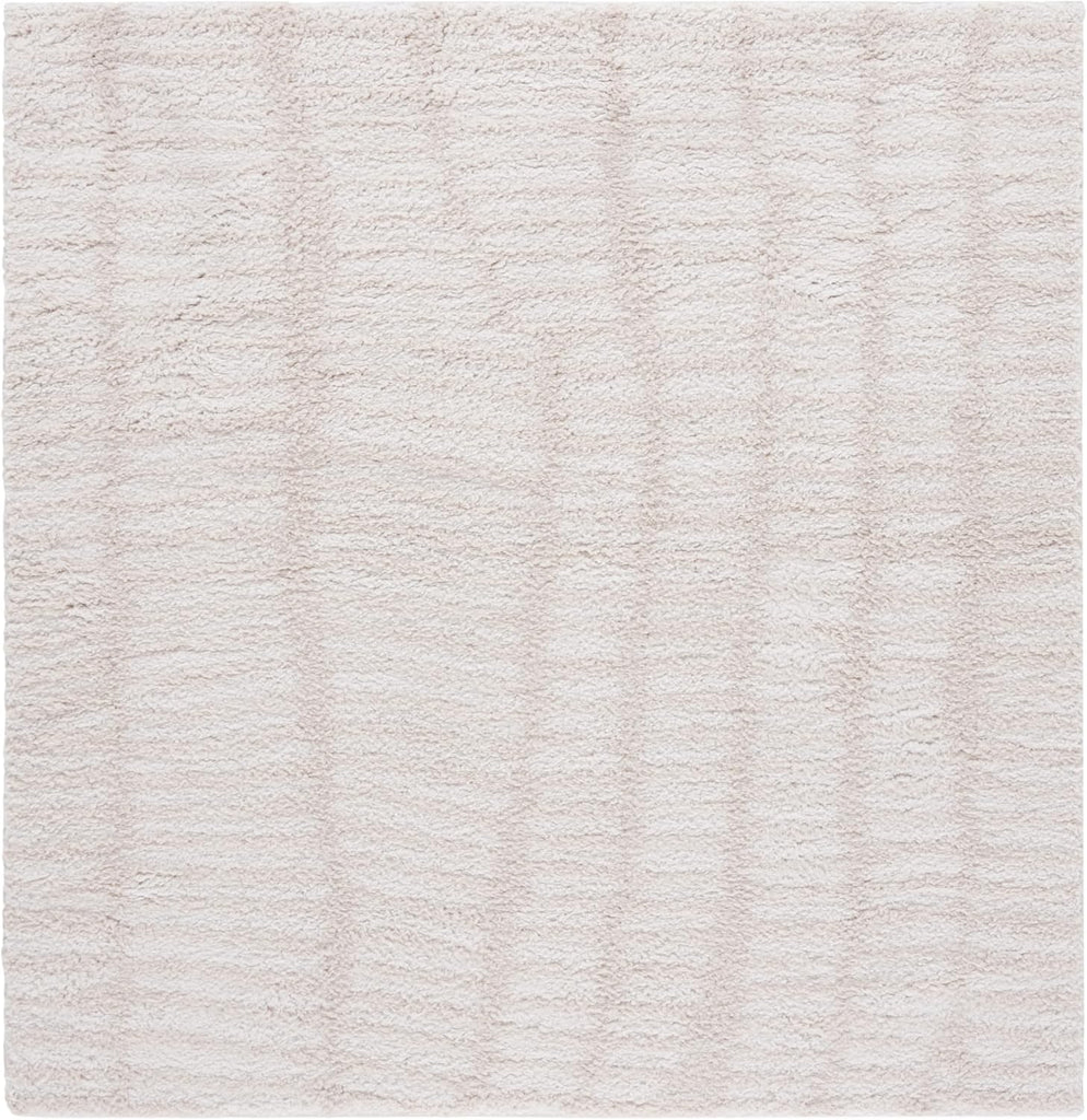 Rumi Shag Collection Area Rug - 7' Square, Ivory & Light Beige, 1.7-inch Thick, Ideal for The Living Room, Bedroom