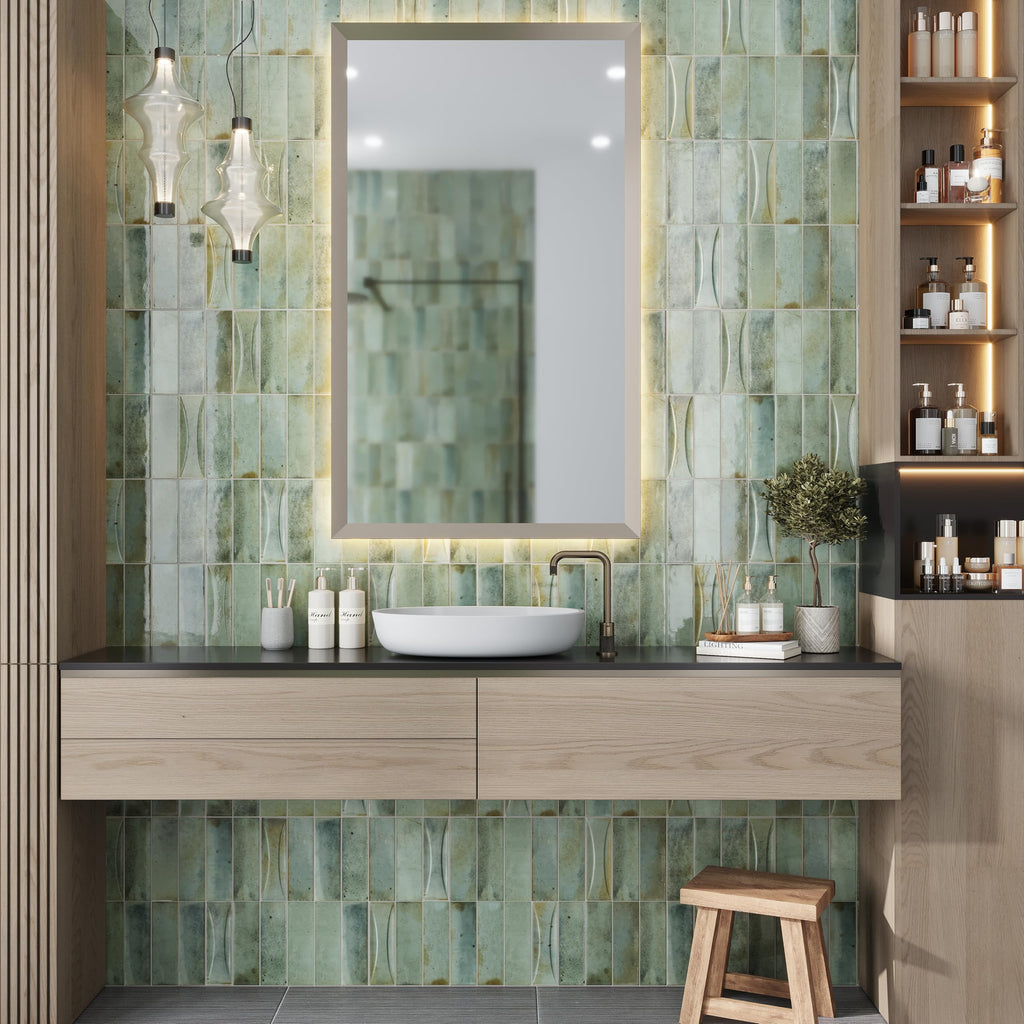 Subway Ceramic Tile Sage Green 2.58x7.9 Glossy 5.38 sq ft/case 38-Pack