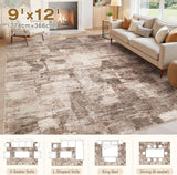 Abstract Living Room Rug 9x12 - Modern Washable Soft Thin Area Rug for Living Room Bedroom Under Dining Table