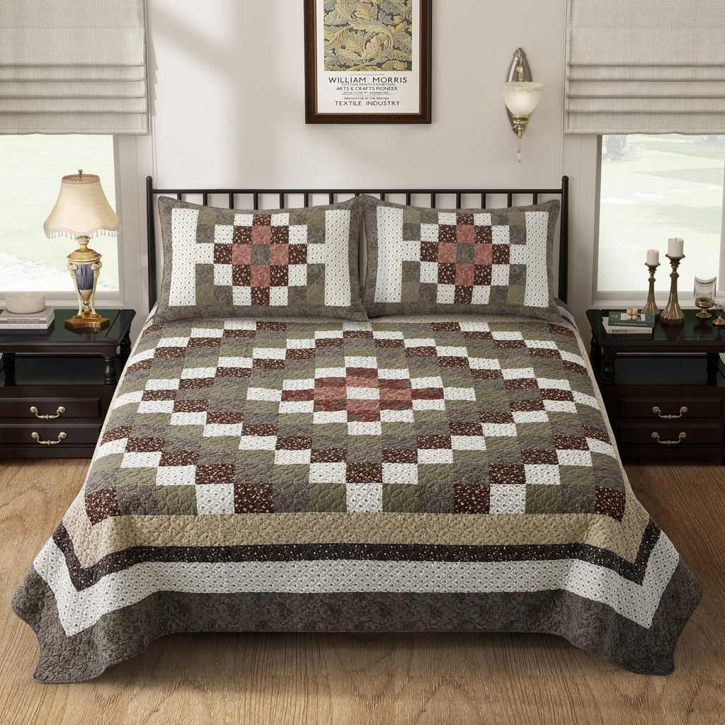 Quilt Set, Vintage Patchwork 118"x102"