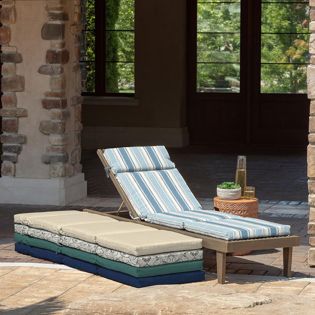 Outdoor Chaise Cushion, 21 in x 72 in, Weather-Proof, Rain-Proof, Fade Resistant Patio Cushion for Chaise Lounger