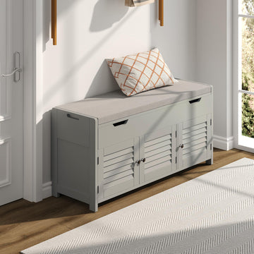Shoe Storage Bench with Lift Top Storage & Cushioned Seats