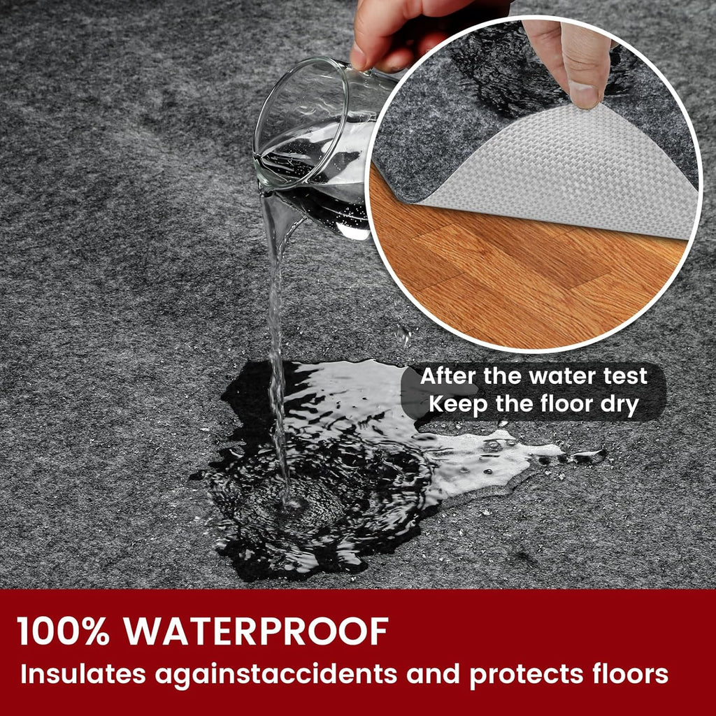 Waterproof Rug Pad, 8x10 ft Area Rug Non-Slip Carpet Pad, Non-Slip Rug Pads for All Floors and Finishes, Felt Pad - Set of 80