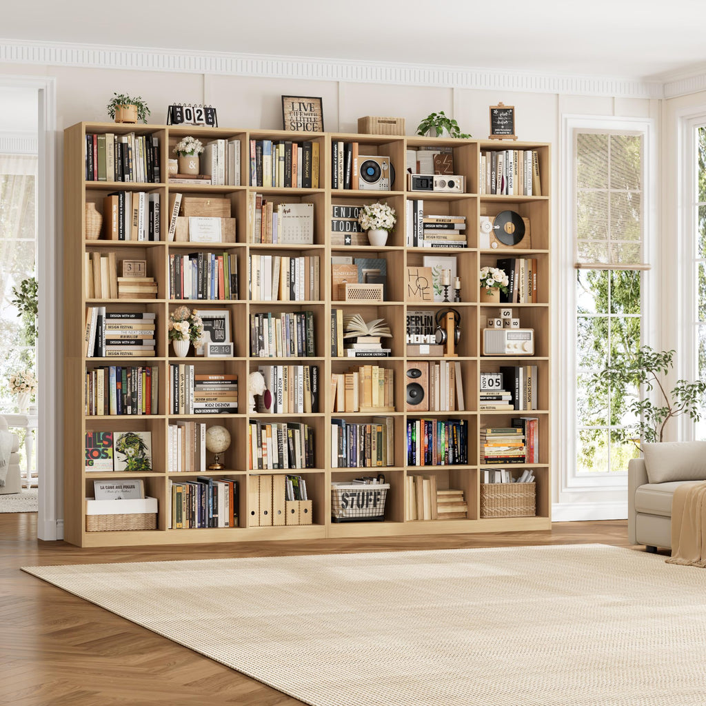 86" H Triple Wide Bookshelf and Bookcase, 7 Tier Tall Bookshelf with Storage, Large Bookcase with 21 Open Display