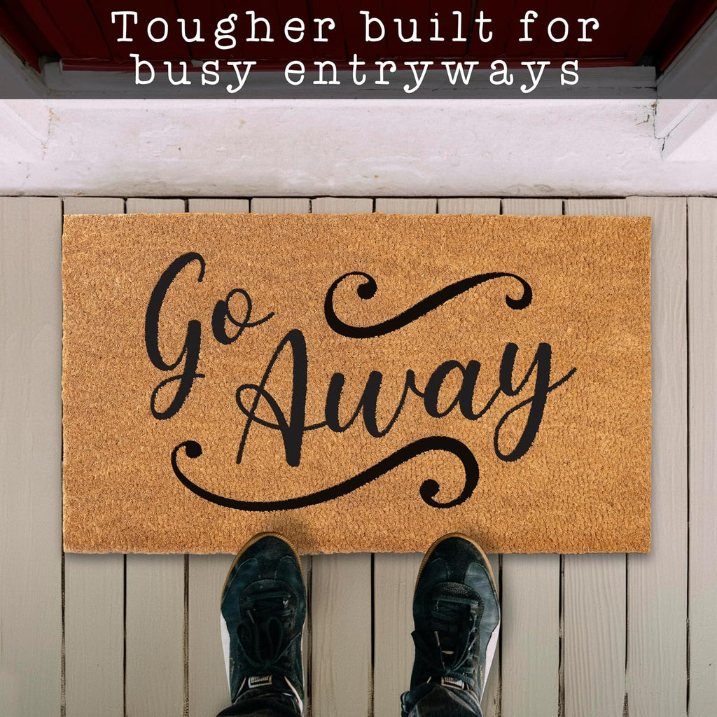 Go Away Doormat, 30x17 Inch, Funny Door Mat Outdoor, Go Away Front Door Mat, Unwelcome Mat, Farmhouse Style | Funny