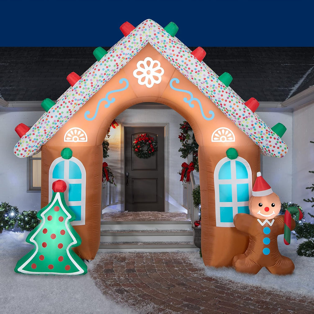 Christmas Inflatable Gingerbread Archway, 8.5 ft Tall, Multi