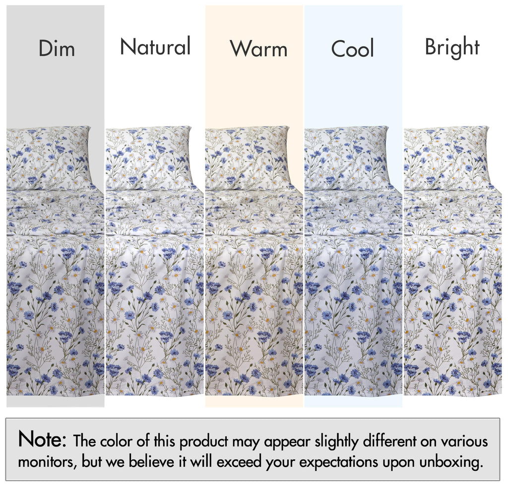 100% Cotton Sheets, Percale Sheet Set, Sweet Pea